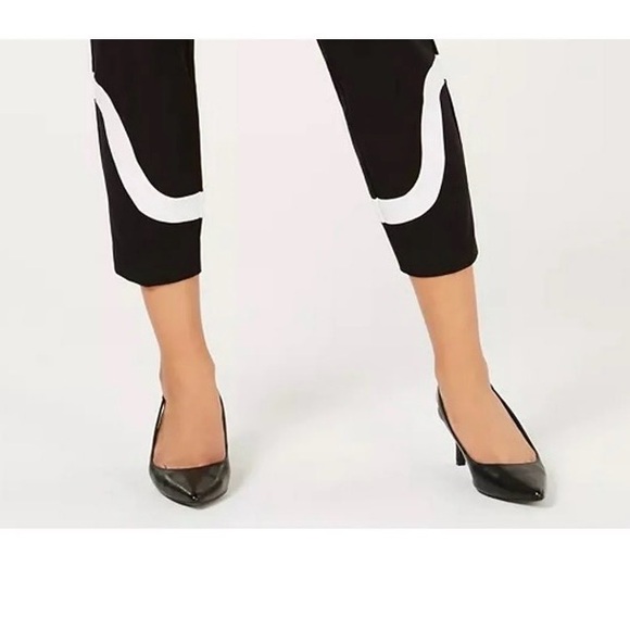Alfani Women's Colorblocked Ankle Pants Black Size 8 - Picture 2 of 8
